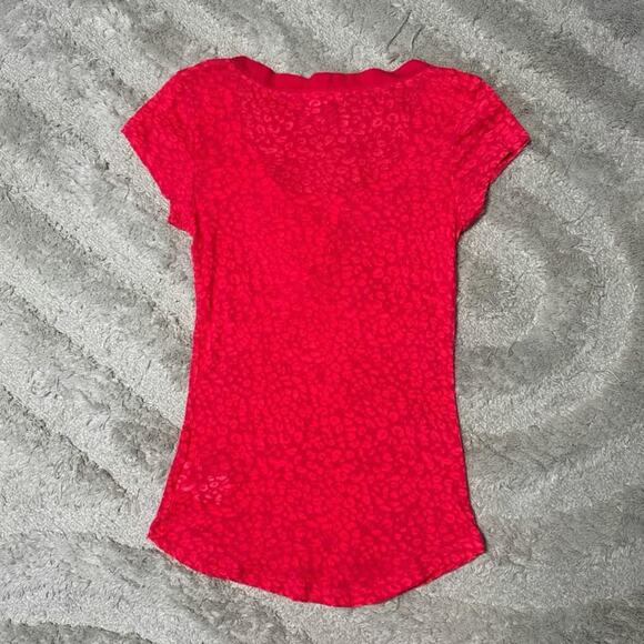 Y2K L.e.i Leopard Henley Top - Picture 2 of 4